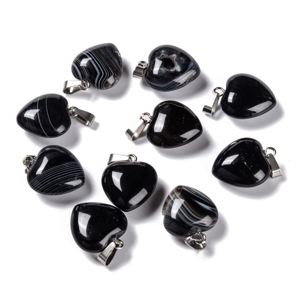 Obsidian Crystal Heart Necklace