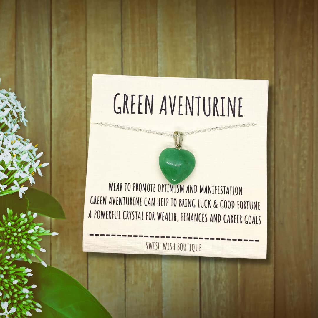 Green Aventurine Crystal Heart Necklace
