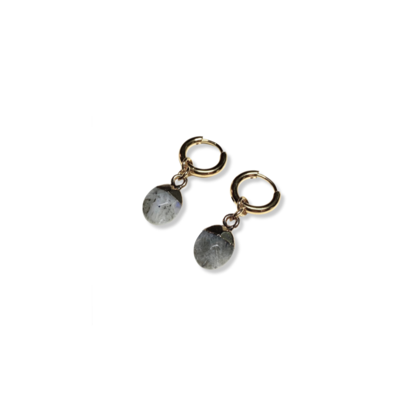 Gemstone Huggie Earrings