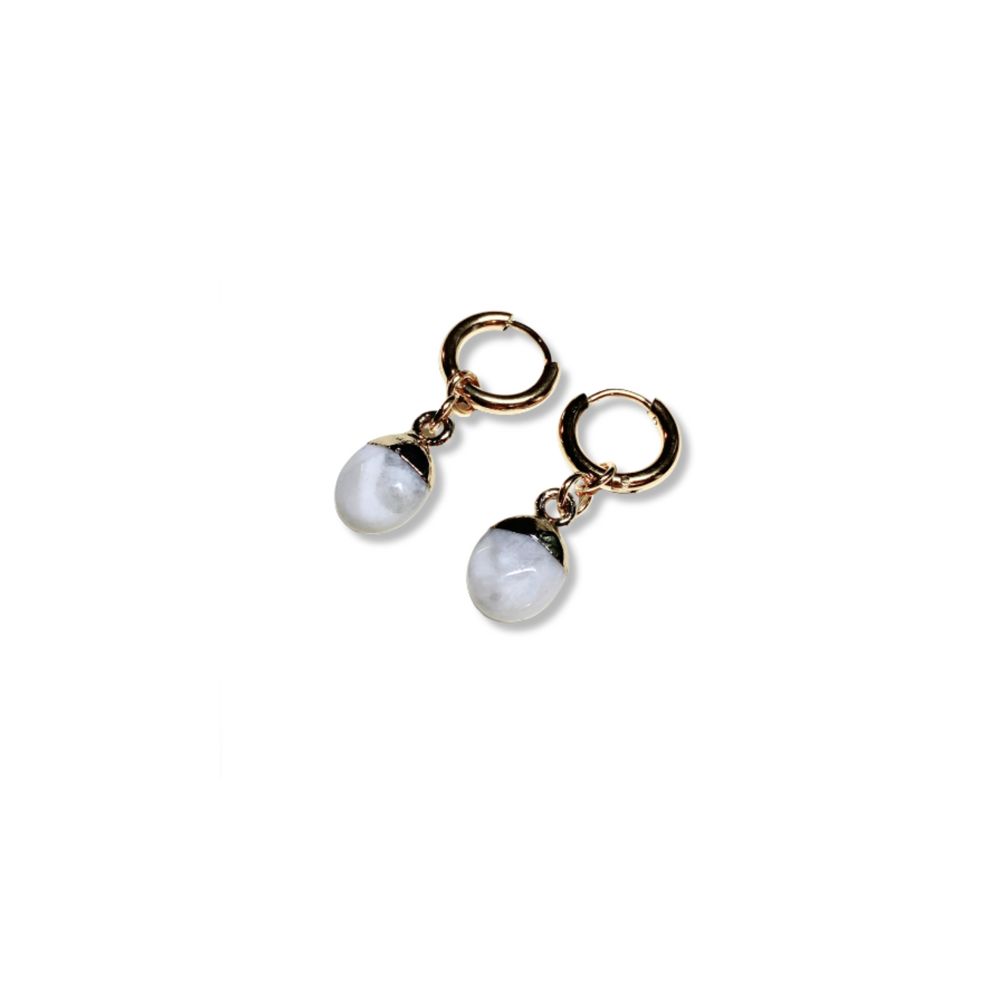 Gemstone Huggie Earrings