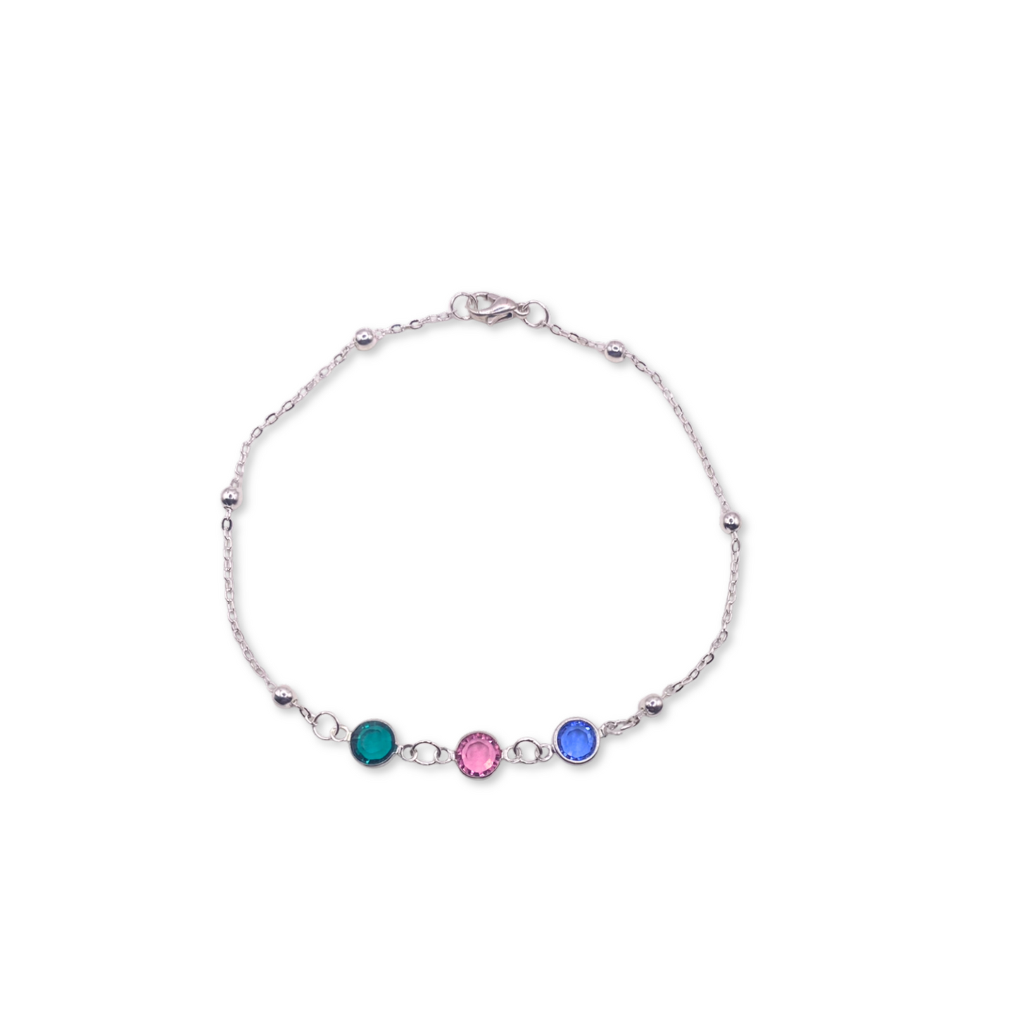 Family Birthstone Bracelet in Silver or Gold Made with Swarovski Crystals