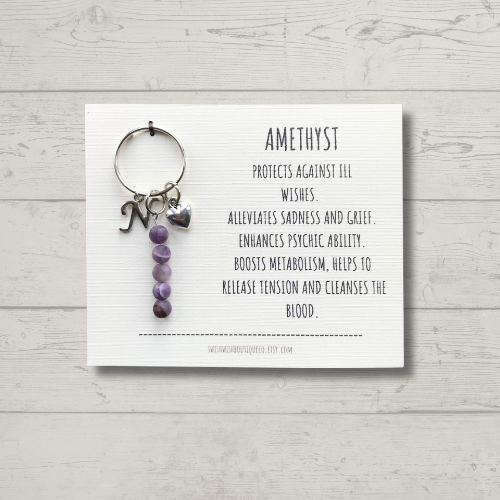 Personalised Initial Gemstone Keyring