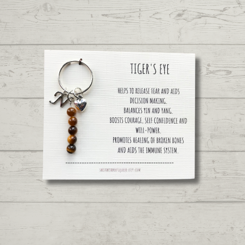 Personalised Initial Gemstone Keyring