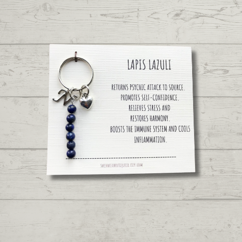 Personalised Initial Gemstone Keyring