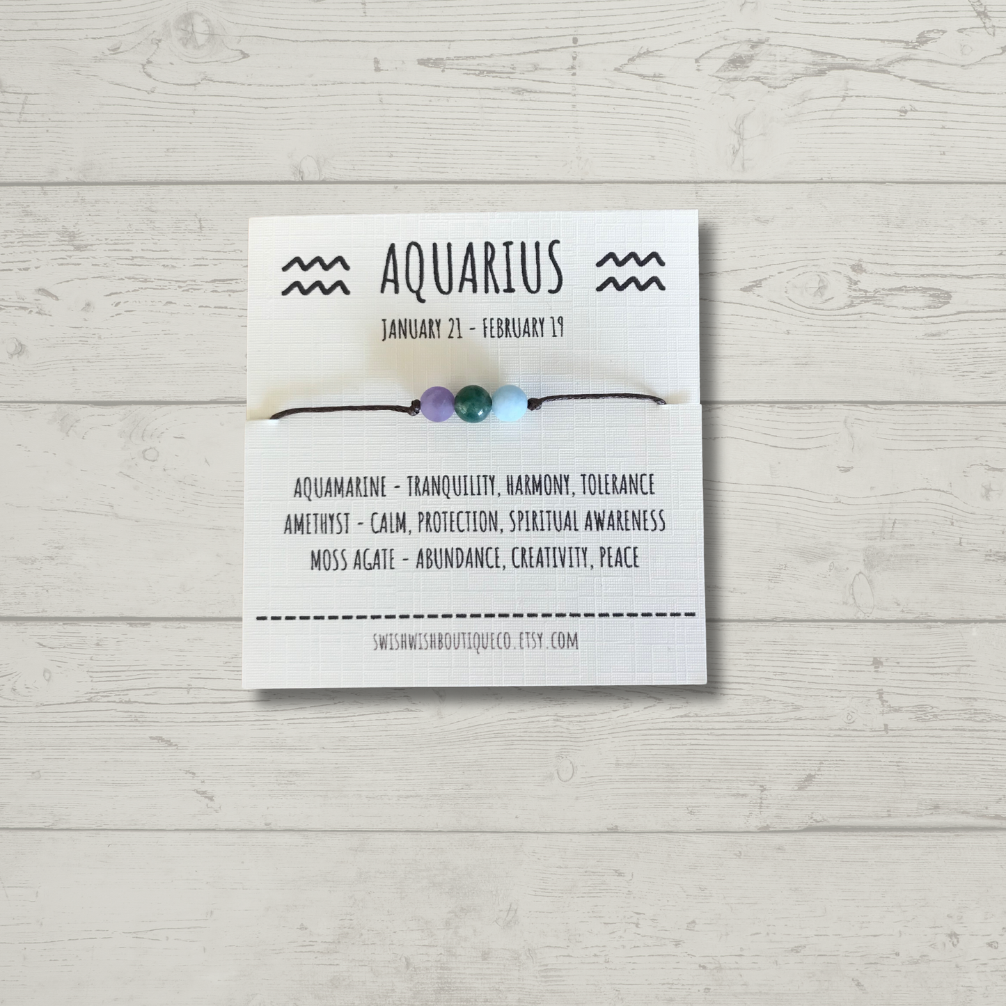 Aquarius Birthday Crystal Bracelet