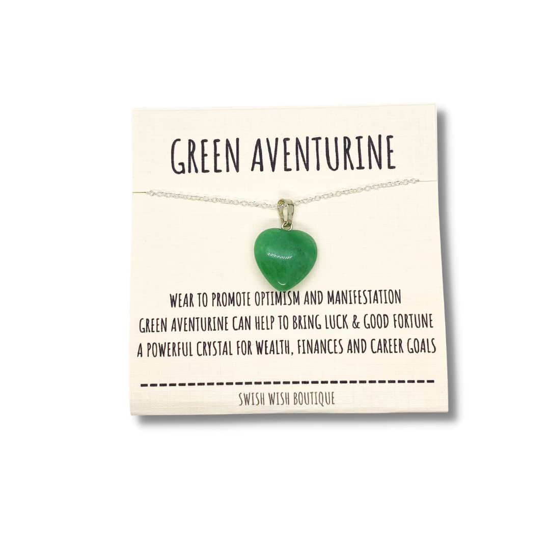 Green Aventurine Crystal Heart Necklace
