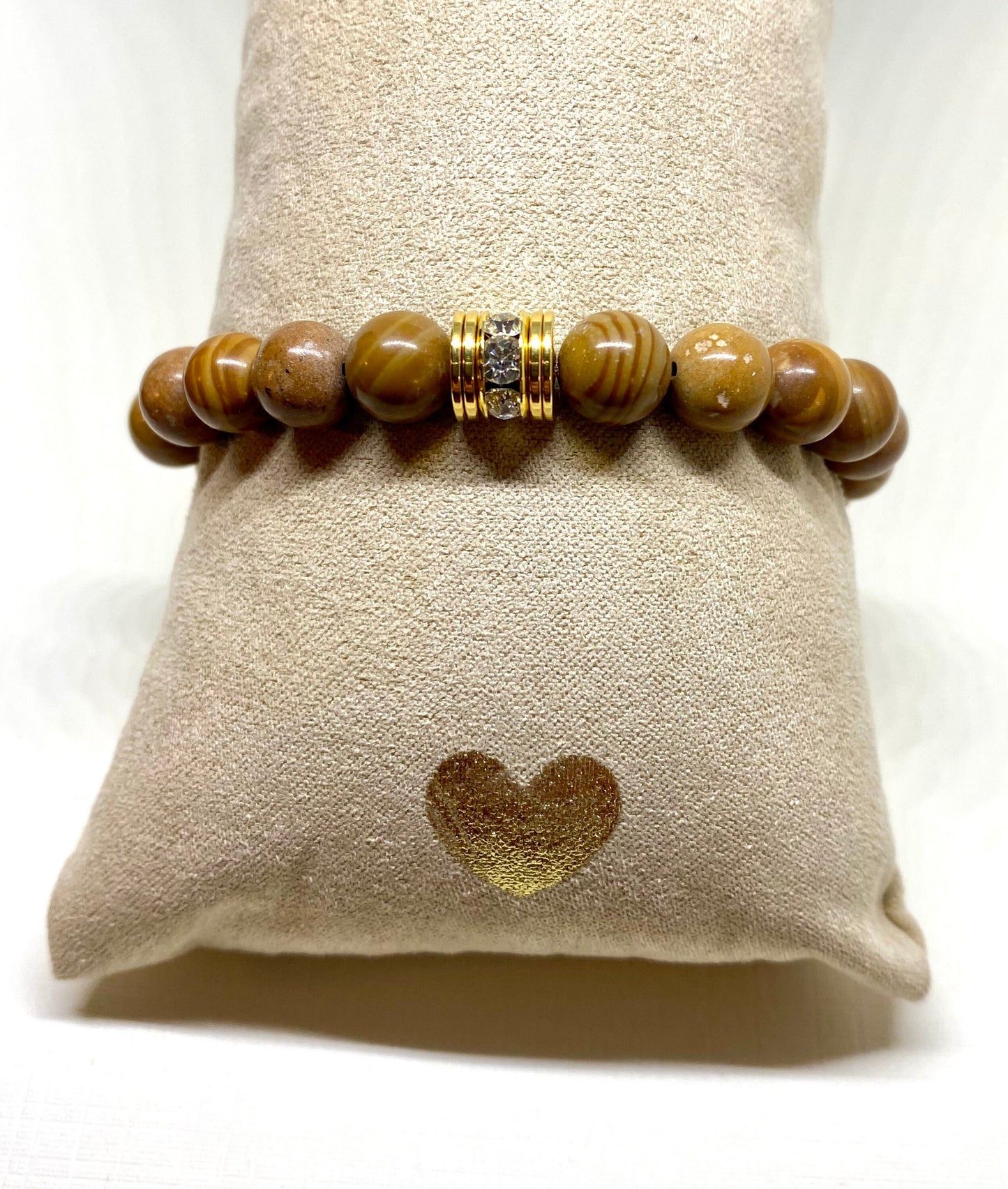 Natural Marble and Calcite Beaded Bracelet for Cleansing and Serenity