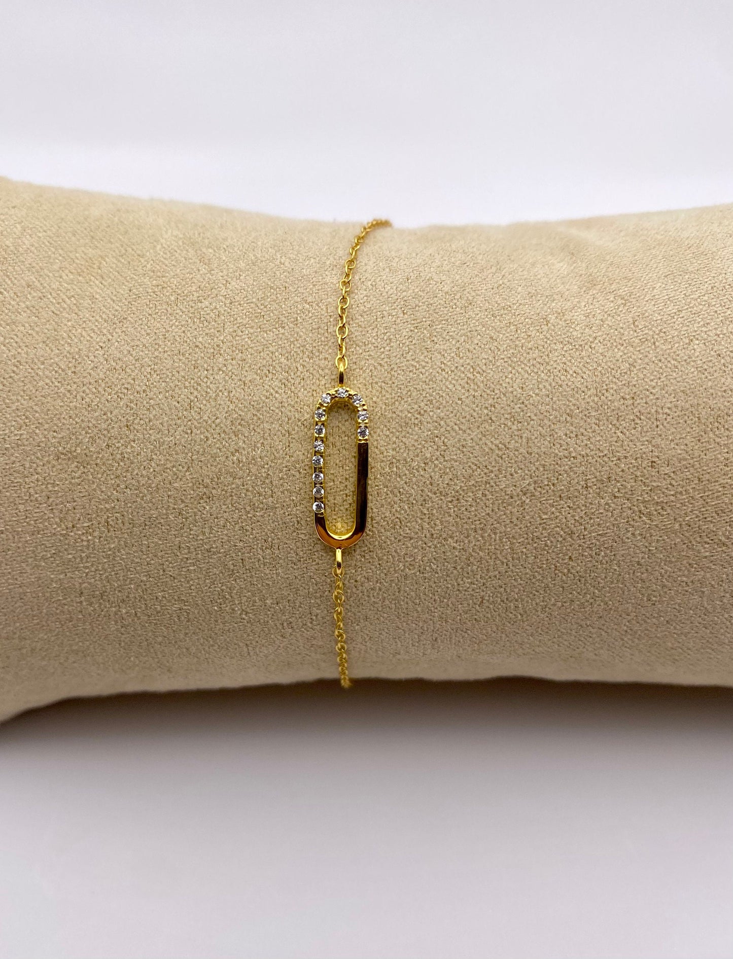 Sterling Silver Geometric Bracelet With Cubic Zirconia Crystals