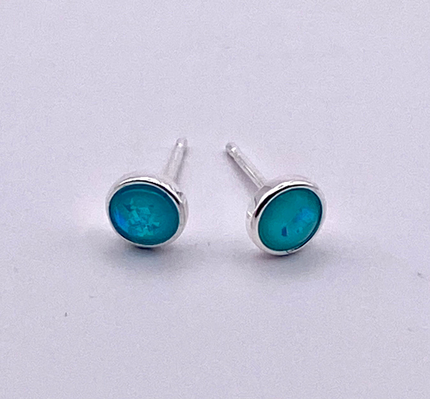 Sterling Silver Opal Stud Earrings