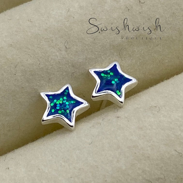 Sterling Silver Tiny Star Stud Earrings