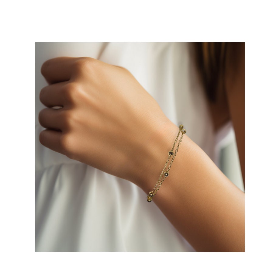 Minimalist Satellite Chain Bracelet in Silver or Gold
