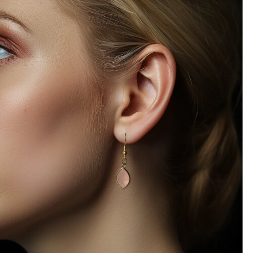 Rose Quartz Pendant Earrings