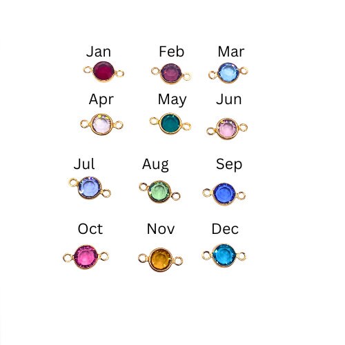 Family Birthstone Bracelet in Silver or Gold Made with Swarovski Crystals