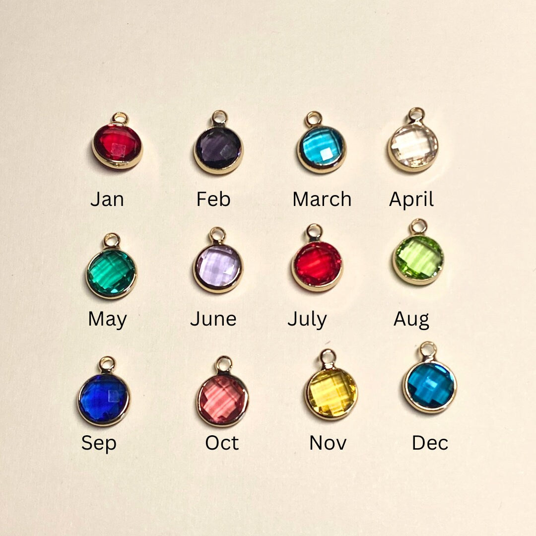 Personalised Hand-Stamped Initial and Birthstone Bracelet