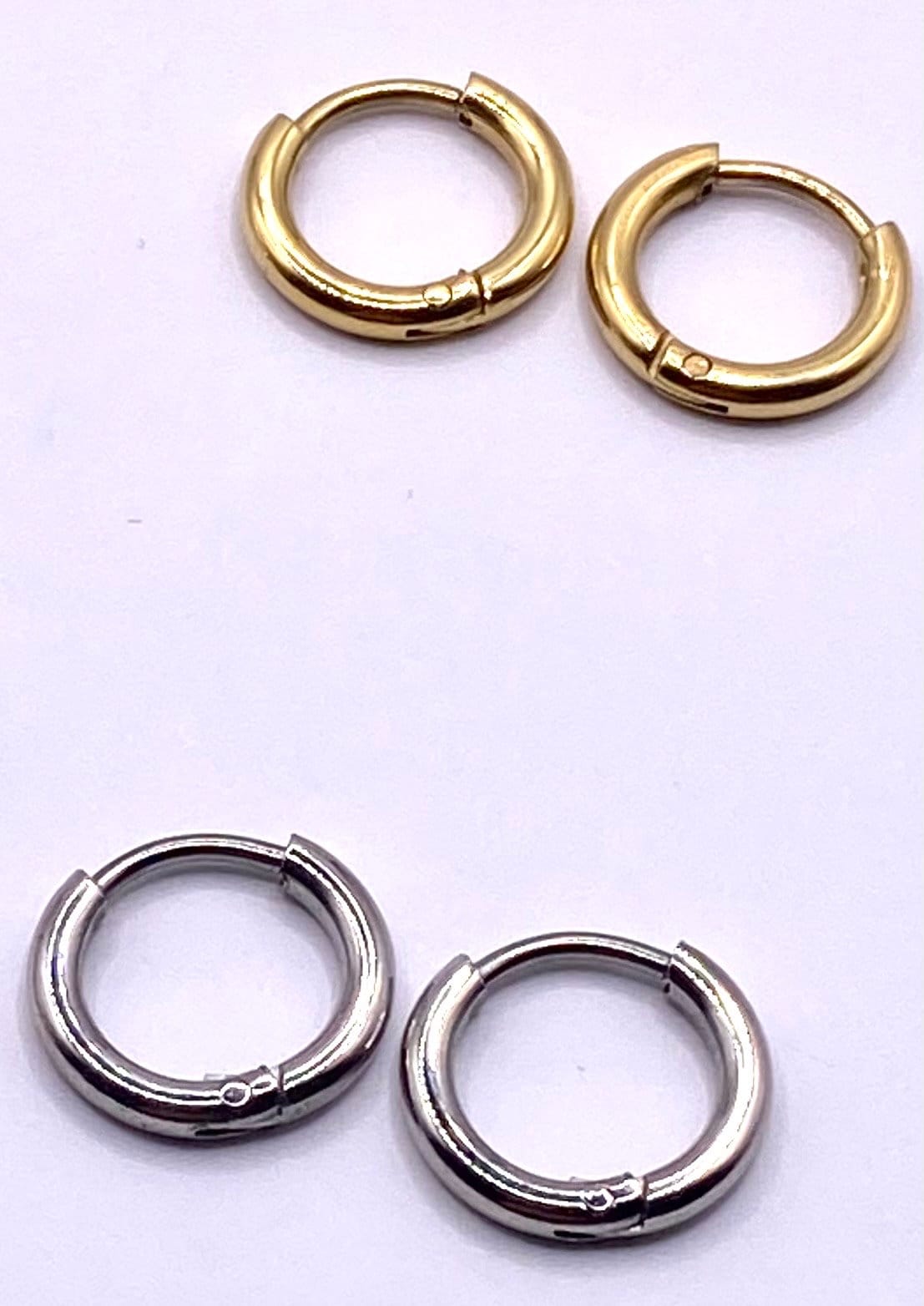 Minimalist Amethyst Huggie Hoop Earrings