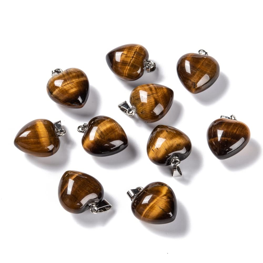 Tigers Eye Crystal Heart Necklace