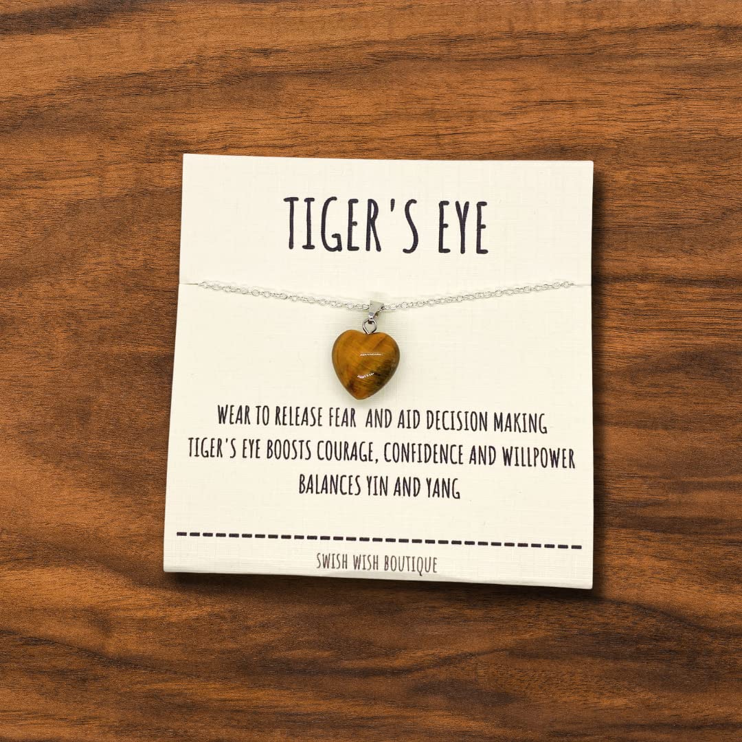 Tigers Eye Crystal Heart Necklace