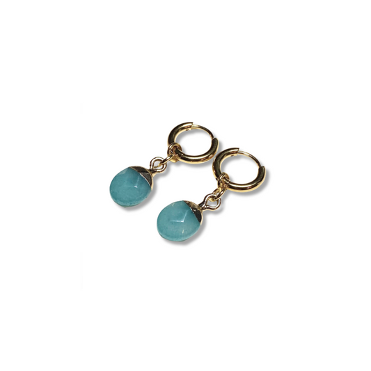 Gemstone Huggie Earrings
