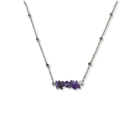 Amethyst Gem Chip Necklace