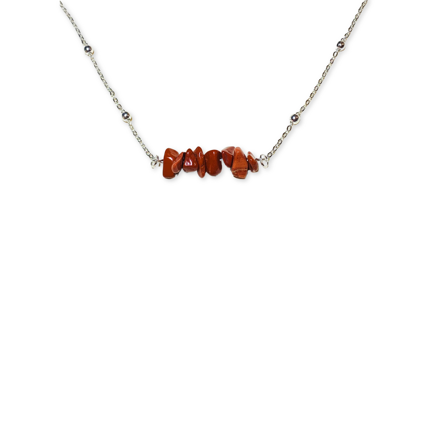 Red Jasper Gem Chip Necklace