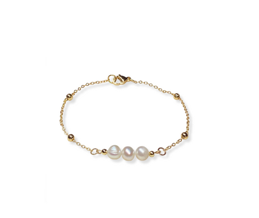 Freshwater Pearl Cluster Bracelet in Silver or Gold