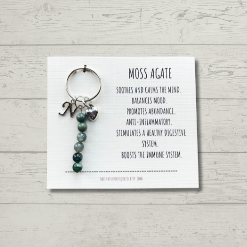 Personalised Initial Gemstone Keyring