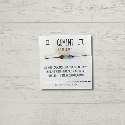 Gemini Birthday Crystal Bracelet