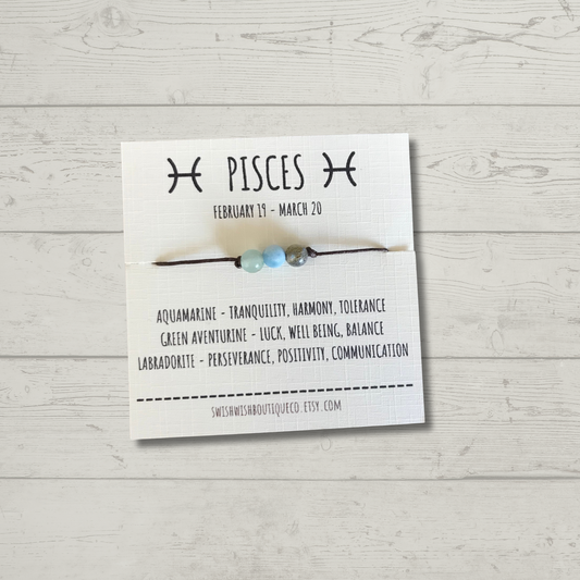 Pisces Birthday Crystal Bracelet