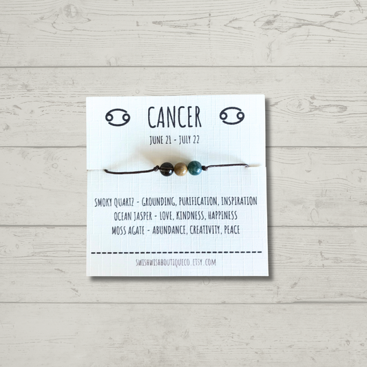 Cancer Zodiac Birthday Crystal Bracelet