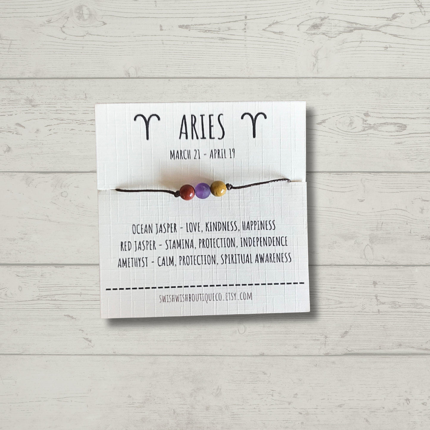 Aries Birthday Crystal Bracelet
