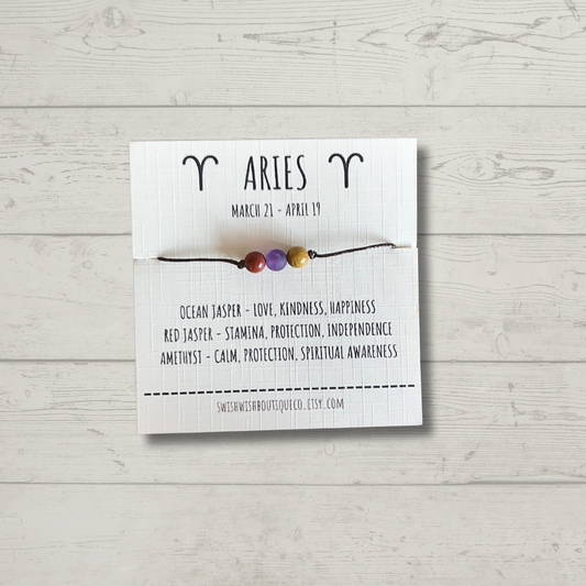 Aries Birthday Crystal Bracelet