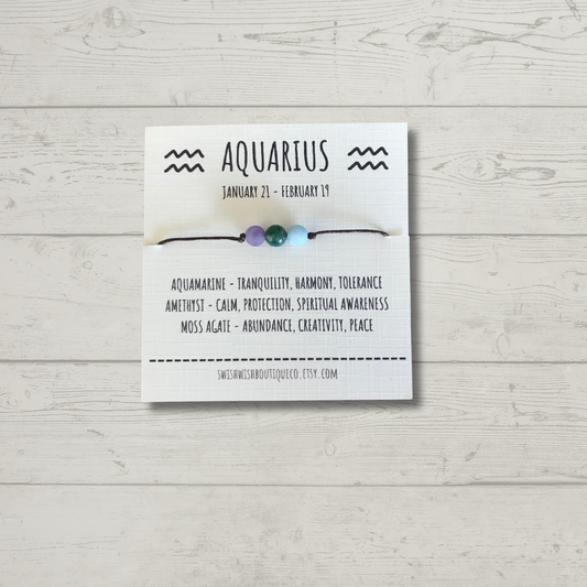 Aquarius Birthday Crystal Bracelet