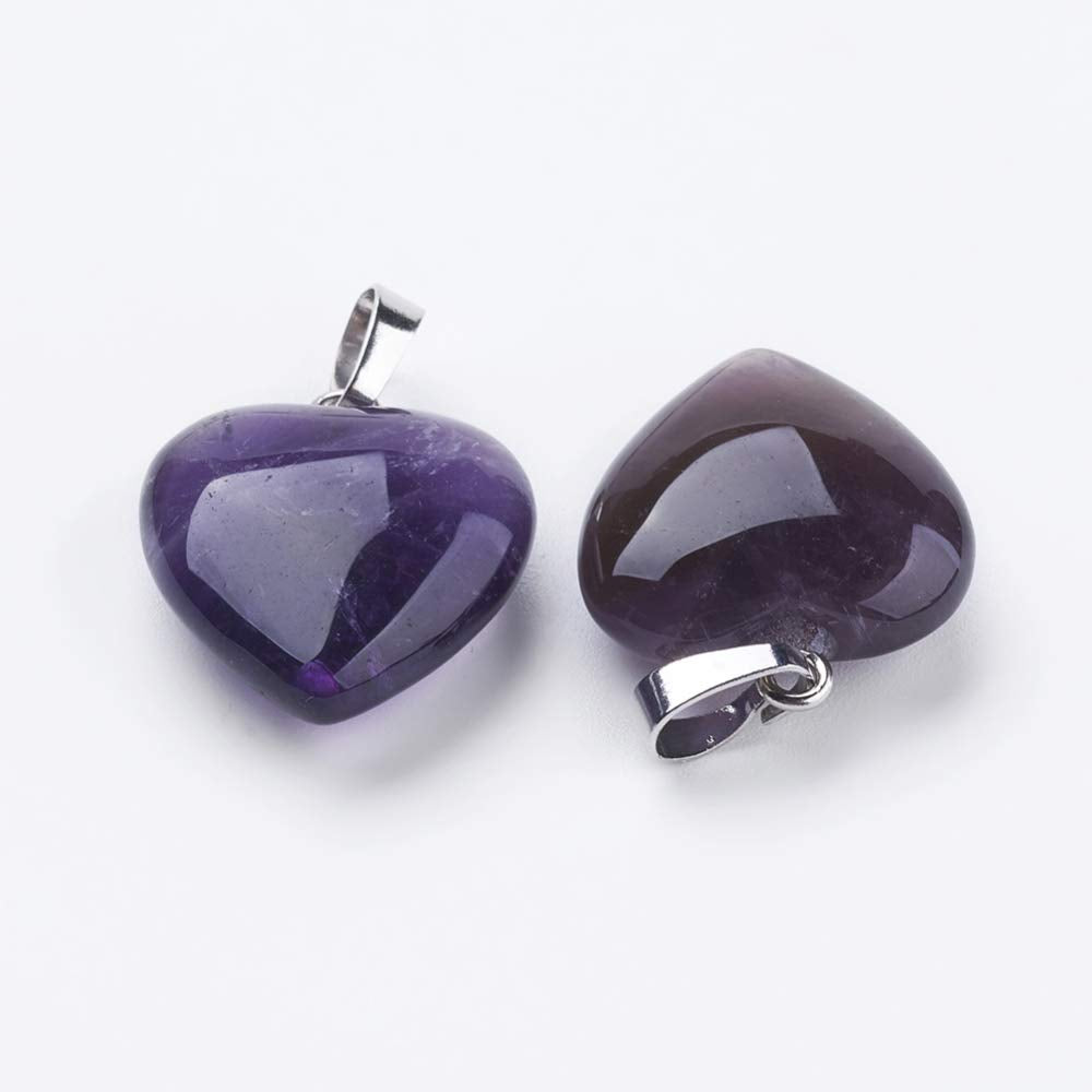 Amethyst Crystal Heart Necklace