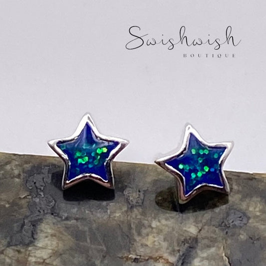 Sterling Silver Tiny Star Stud Earrings