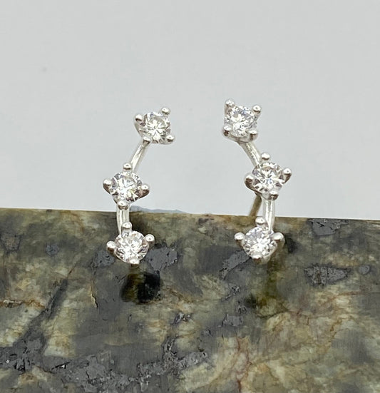 Sterling Silver Constellation Star Earrings with Cubic Zirconia