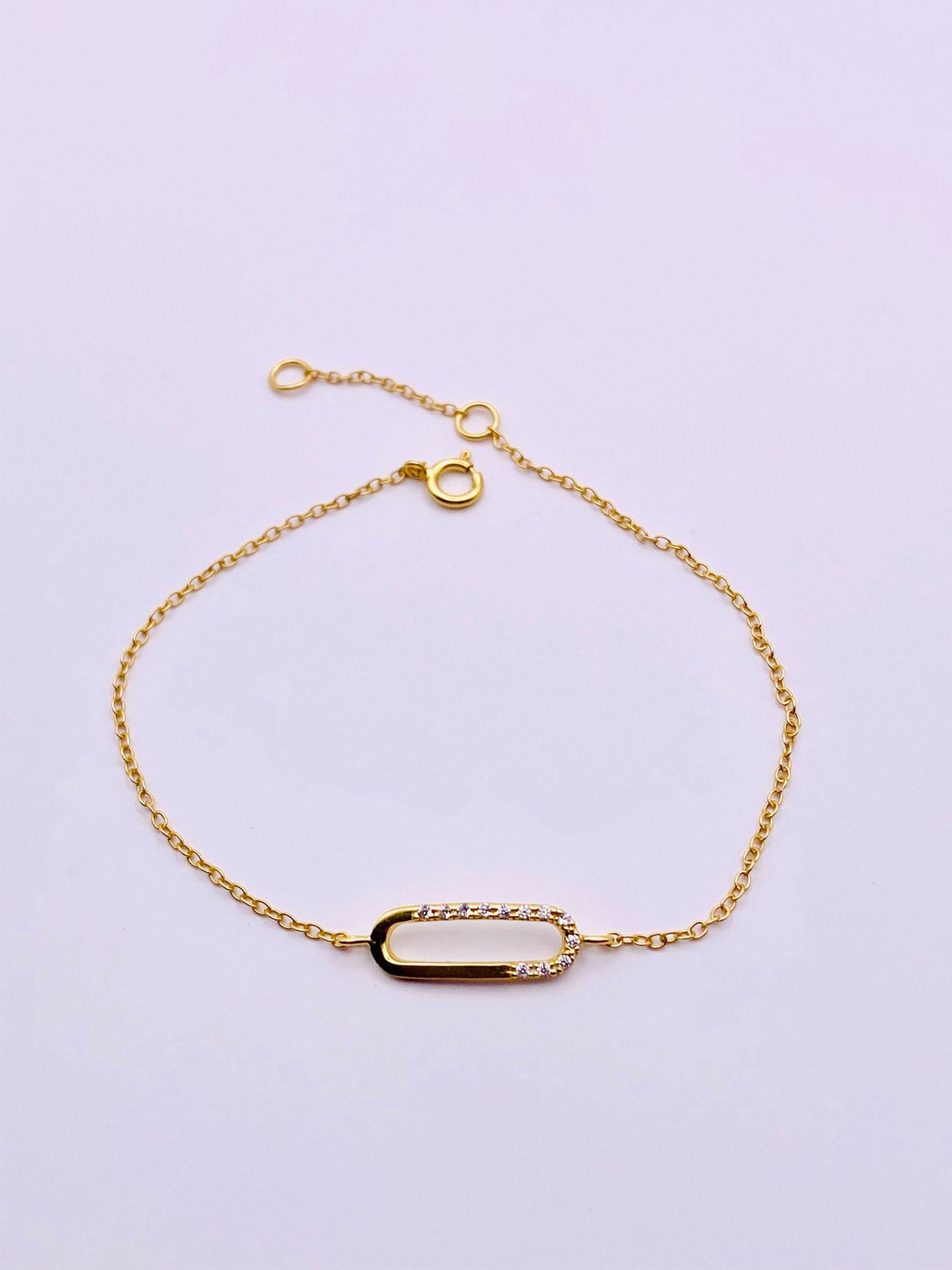Sterling Silver Geometric Bracelet With Cubic Zirconia Crystals