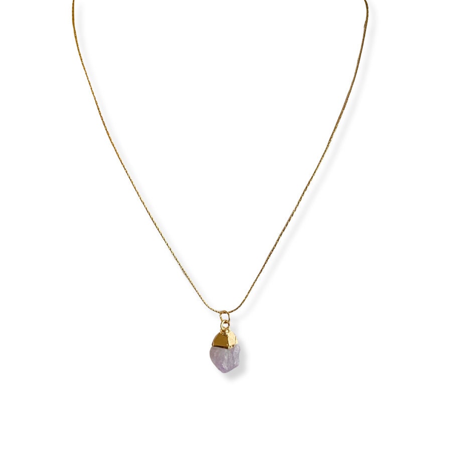 Raw Amethyst 18K Gold Plated Necklace