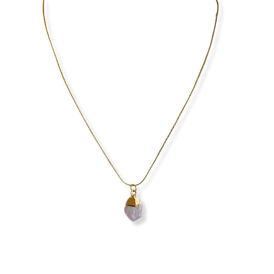 Raw Amethyst 18K Gold Plated Necklace