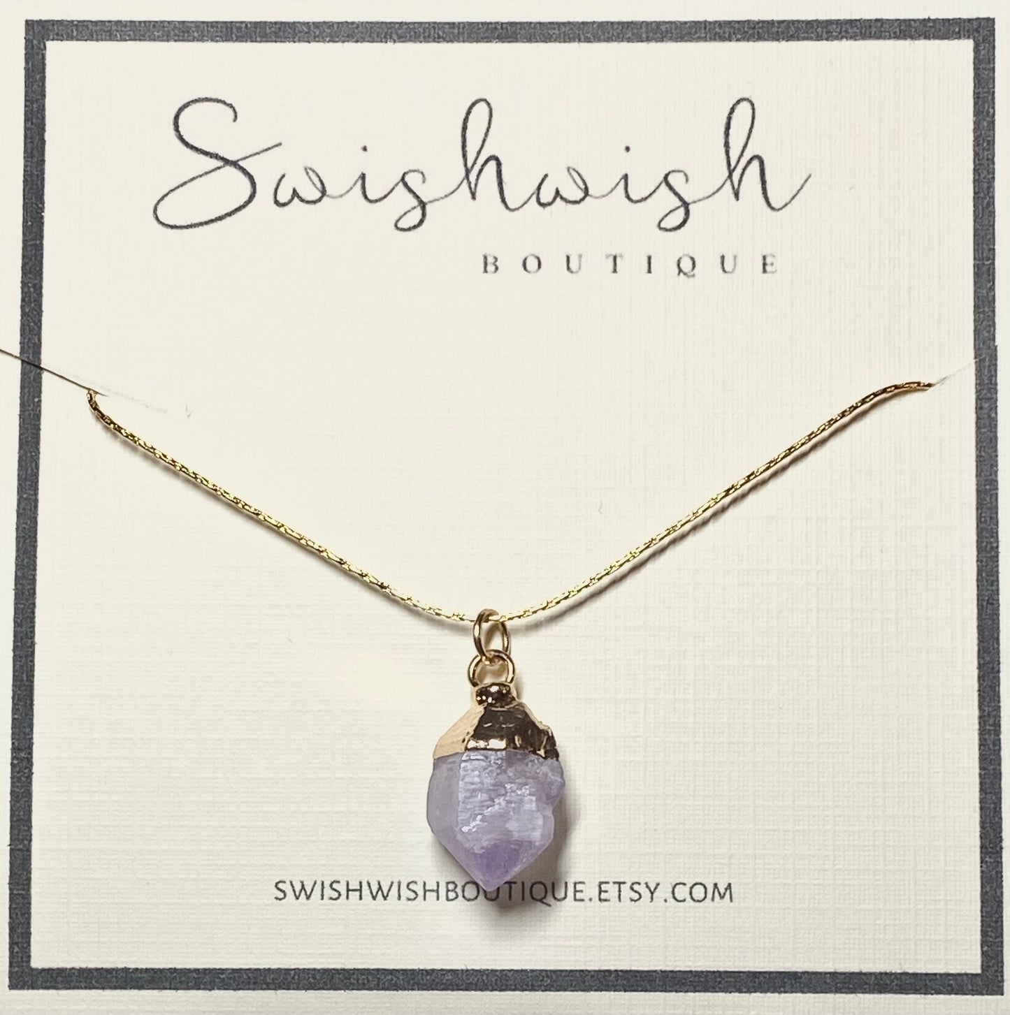 Raw Amethyst 18K Gold Plated Necklace