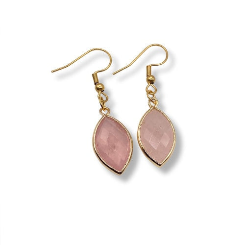 Rose Quartz Pendant Earrings