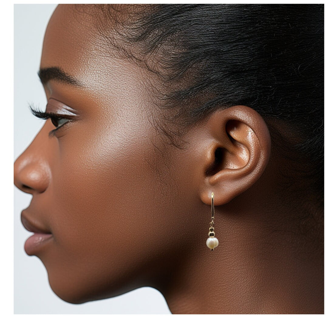 Gold Pearl Earrings